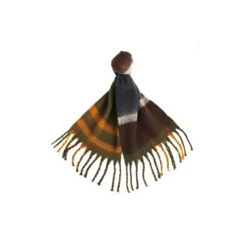 BARBOUR Polyester Knit Scarves Women's Brown