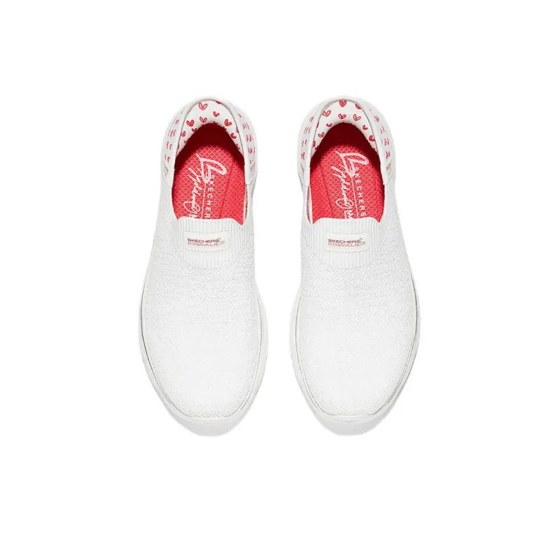 Skechers WOMEN'S GO WALK Slip Resistant Breathable Lightweight Rebound Low Top Casual Shoes Women's White Pink-4