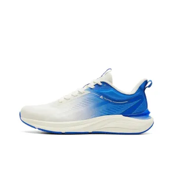 PEAK Cushioning Wear-Resistant Rebound Low-Top Casual Running Shoes Men's White Blue