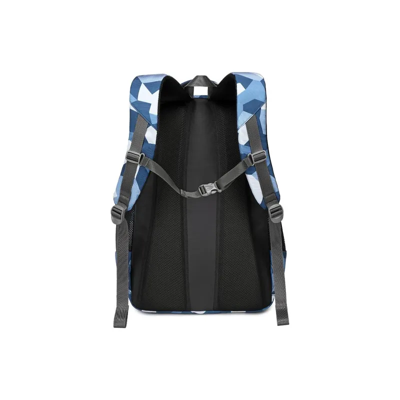 EDISON Water Repellent Oxford Fabric Casual Backpack Medium Size Men's Camouflage Black/Camouflage Blue-8