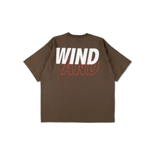 Champion WIND AND SEA Co-branded Edition T-Shirts Unisex Brown