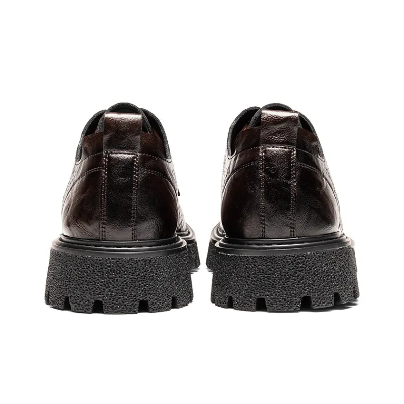 G.N.SHIJIA Dress Shoes Men Low Top Black/Brown-13