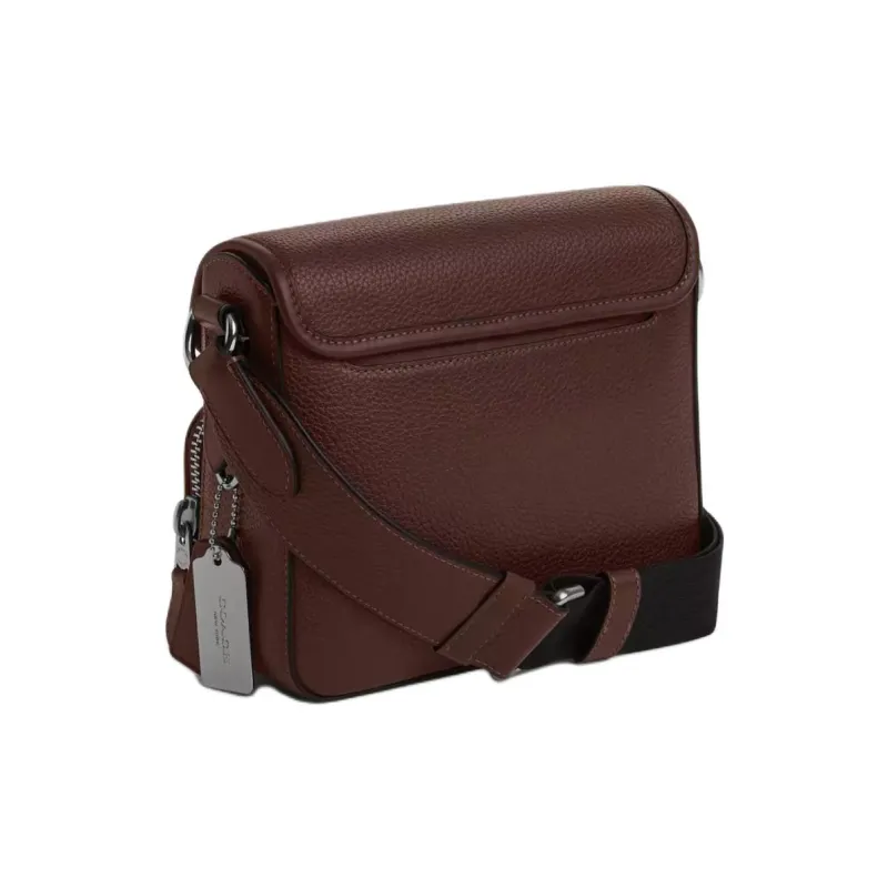 COACH Sullivan Jacquard With Leather Shoulder Bag Crossbody Bag Small Size Men's Oak And Maple Wood Color-1