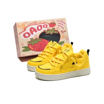 OAOQ Wear resistant And Lightweight Low Top Casual Shoes Unisex Yellow Black