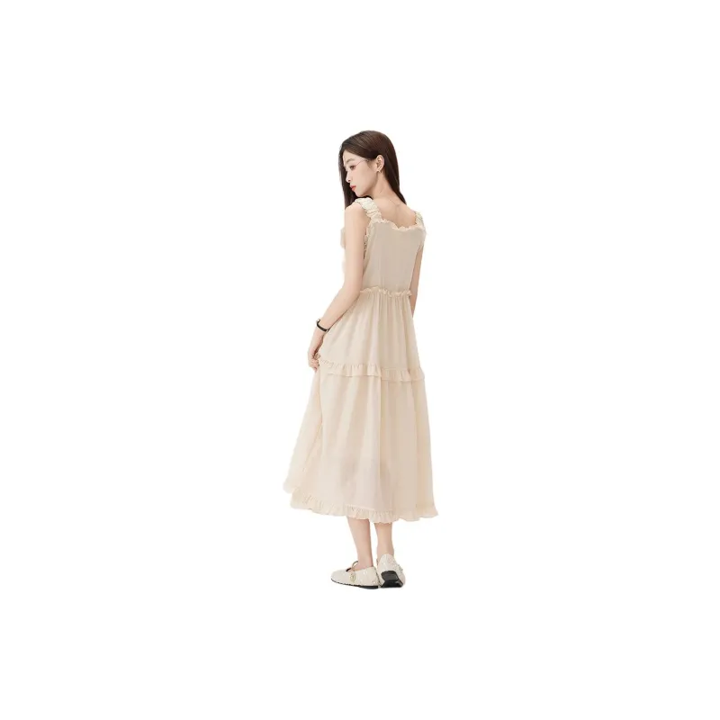 HUASJ Slip Dresses Women's Milk Tea Beige-1