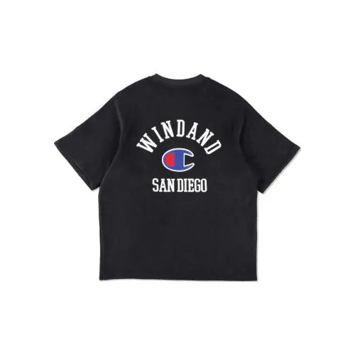 Champion WIND AND SEA Co-branded Edition T-Shirts Unisex Black