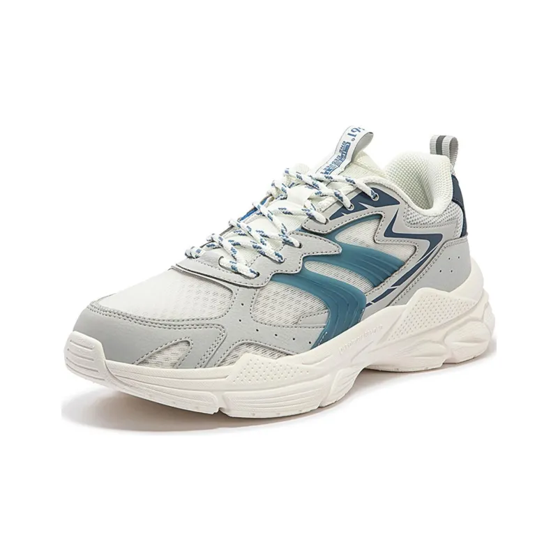 361° Cushioned Slip Resistant Low Top Casual Running Shoes Men's Gray Blue-1