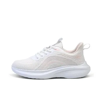 DEERWAY Breathable Lightweight Height Increasing Low-Top Running Shoes Women's White Pink