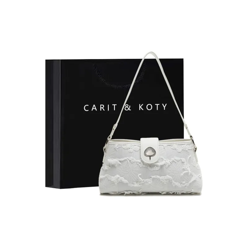 Carit&Koty Polyurethane Synthetic Leather Fabric Bonded Shoulder Bag Regular Women's White-4