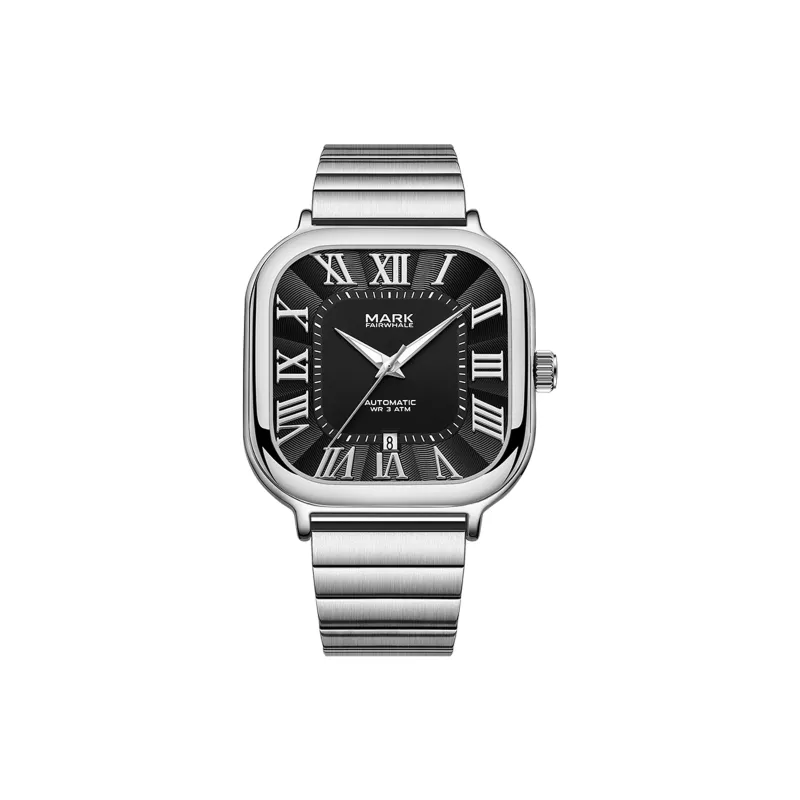 FAIRWHALE Automatic Mechanical Movement Metal Strap Watch Men's Watches White Dial-2