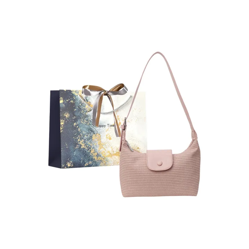 Iman's House Woven Shoulder Bag Women's Brown/Black/Pink-8