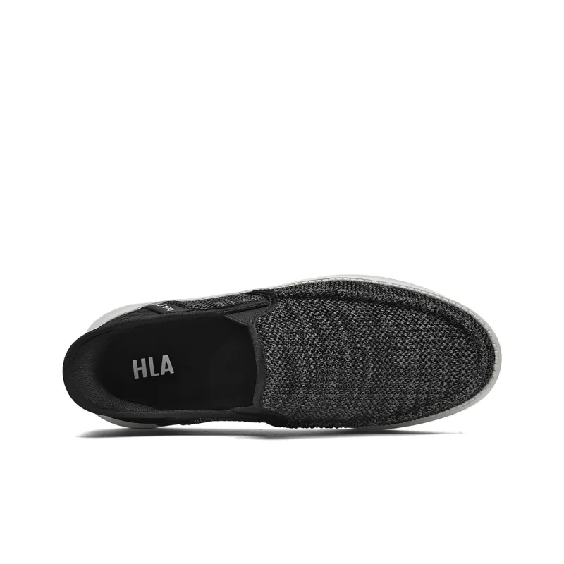 HLA Slip on Breathable Comfortable Mesh Flyknit Platform Mid Age Casual Shoes Men's-2