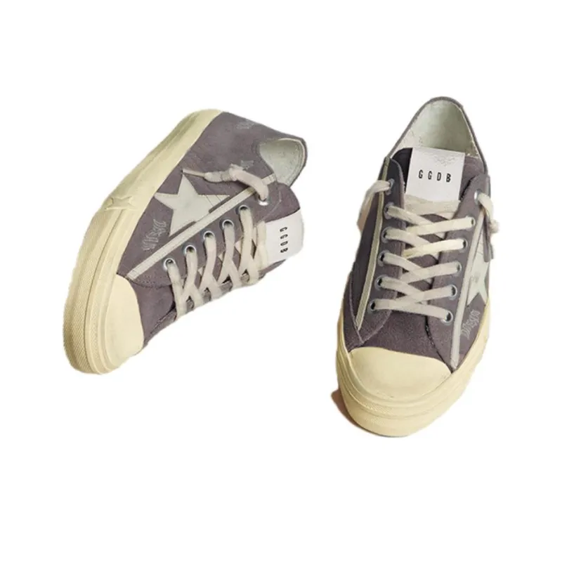 Golden Goose V-Star Casual Single Shoes Women's Gray Brown-3