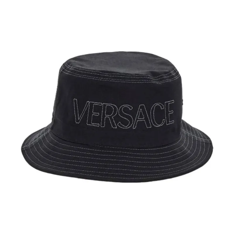 VERSACE Cotton Bucket Hats Men's Black-0