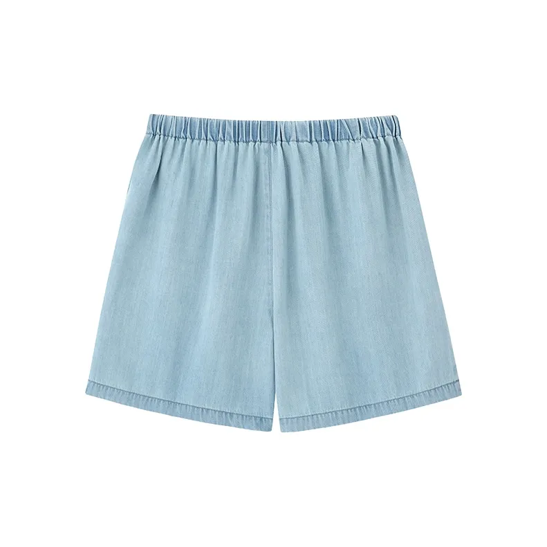 ZHOUMIAO Denim Shorts Women's Autumn Wave Blue-1