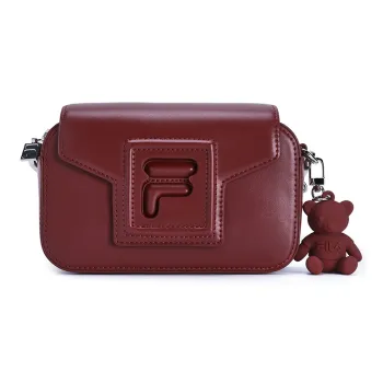FILA Polyurethane With Synthetic Leather Crossbody Bag, Shoulder Bag Mini Women's Wine Milk Red