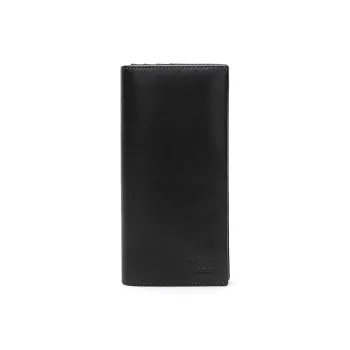 ELLE HOMME Top Grain Cow Leather Handheld Wallet Regular Men's Black