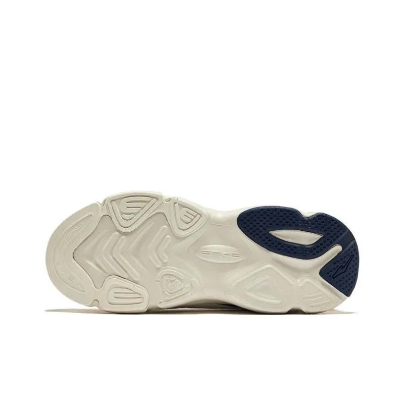 Erke Cushioning Wear-Resistant Low-Top Casual Running Shoes Men's White Blue-5