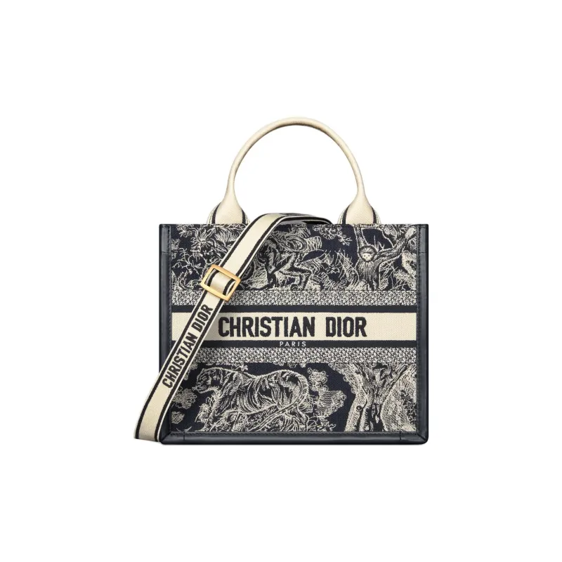 DIOR BookTote Calfskin Tote Bag, Shopping Bag, Handbag Trumpets Women's Black-0