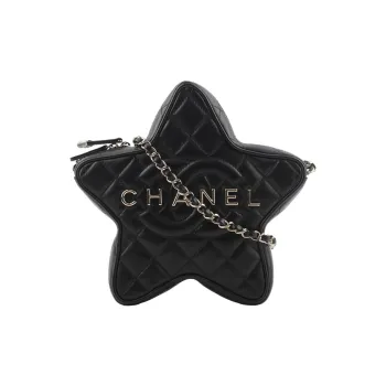 CHANEL Sheepskin Handheld Shoulder Bag Crossbody Bag Women's Black