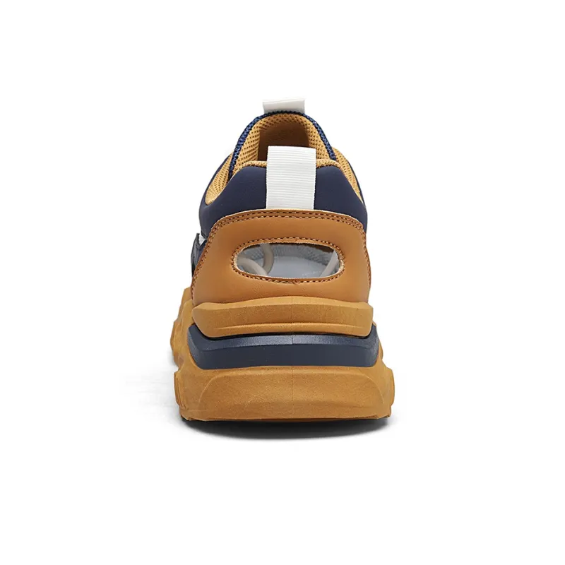 Warrior Cushioning Anti Slip Wear Resistant Breathable Lightweight Rebound Low Top Casual Shoes Men's Navy Khaki-3