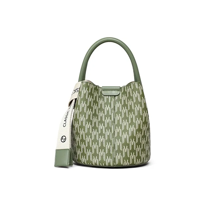 VINEY PVC Handbag, Shoulder Bag, Crossbody Bag, Bucket Bag Regular Women's Green-1