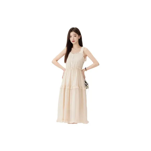 HUASJ Slip Dresses Women's Milk Tea Beige