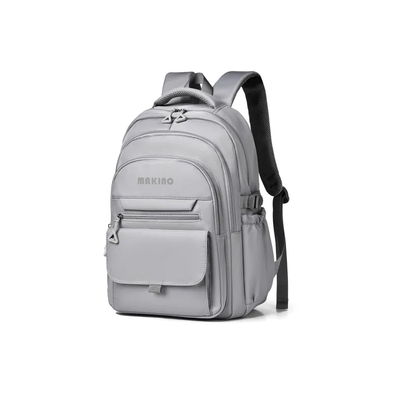 MAKINO Fabric Backpack Medium Size Unisex Black/Gray/Beige/Khaki-8