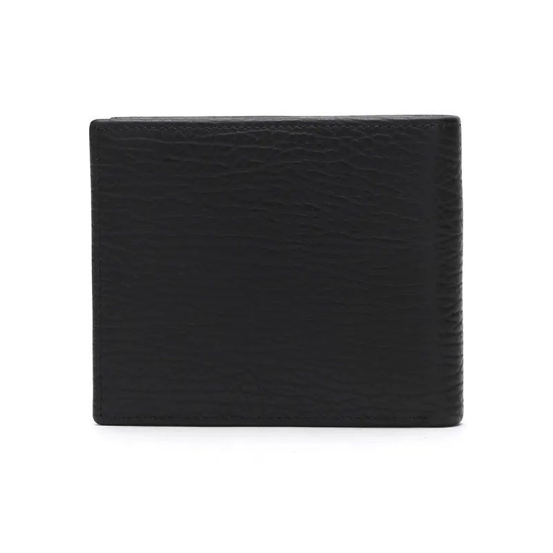 ELLE HOMME Top Grain Cow Leather Wallets Small Size Men's Black-3