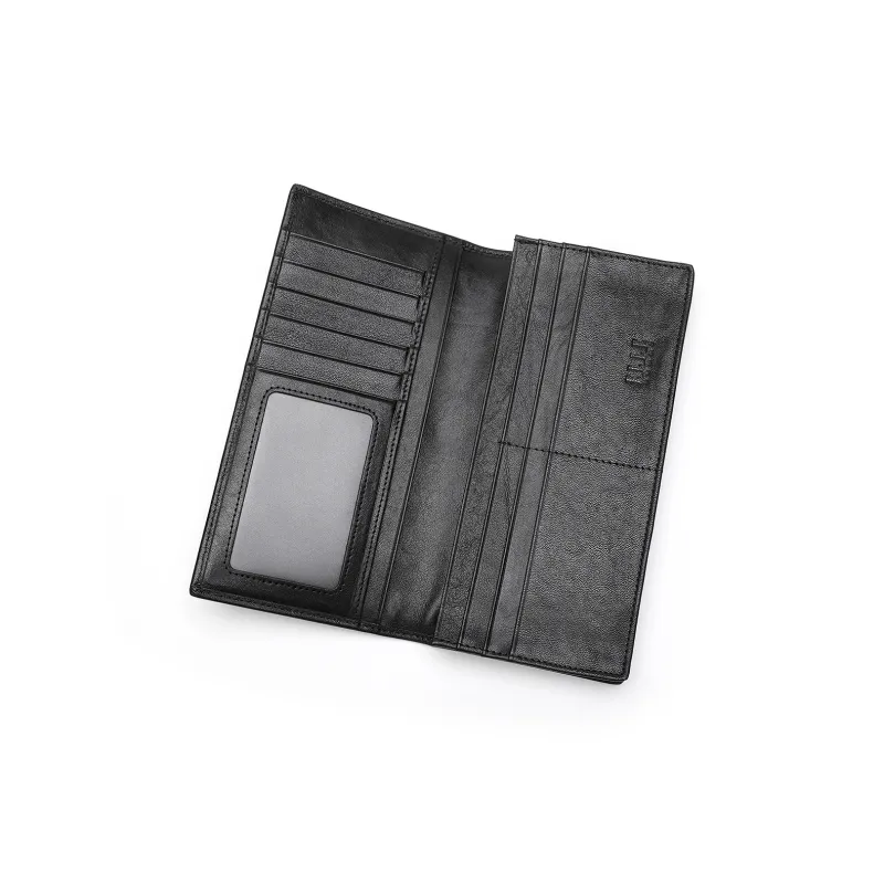 ELLE HOMME Top Grain Cow Leather Handheld Wallet Regular Men's Black-4