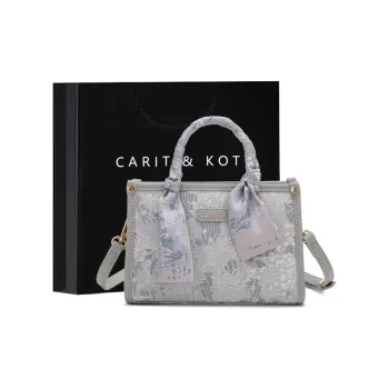 Carit&Koty Polyurethane Tote Shopping Bag Crossbody Handbag Regular Women's Gray/Pink