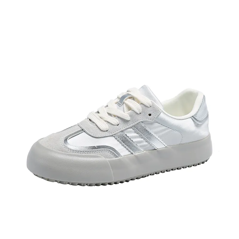 VAEL Skateboard Shoes Women's Low Top Silver-0
