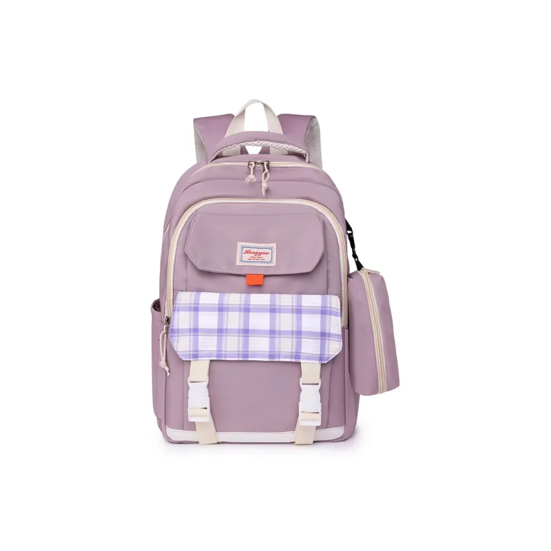 GEERDUN Water Repellent Fabric Backpack Regular Unisex Black/Purple/Green/Blue/Pink-2