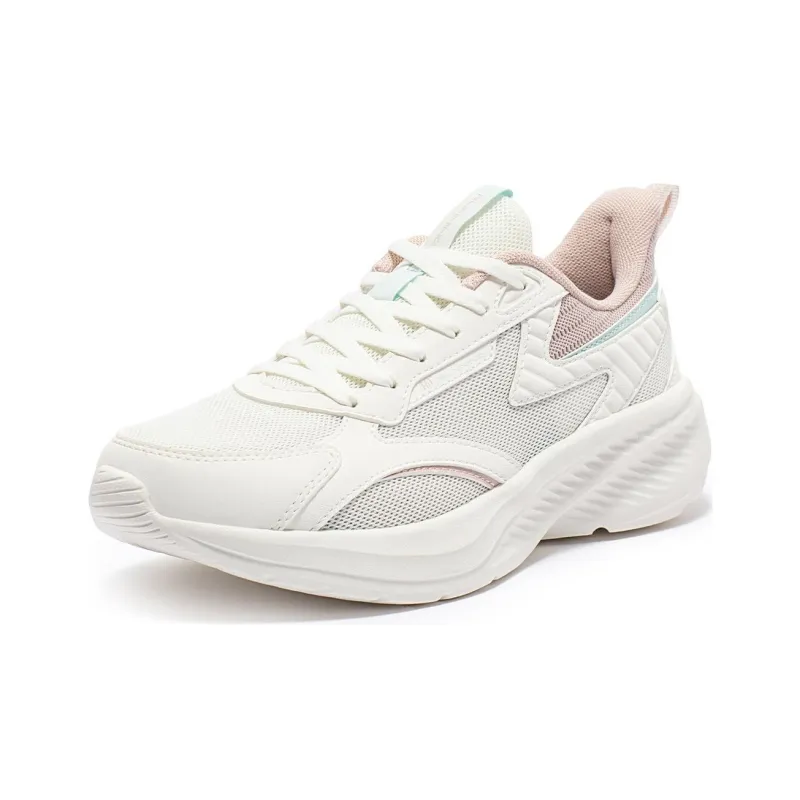 361° Non-slip Lightweight Low-Top Casual Running Shoes Women's White Pink-2