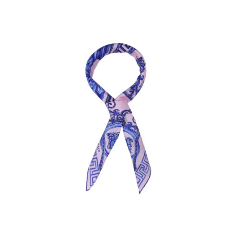 VERSACE Mulberry Silk Silk Scarves Women's Light Purple-3