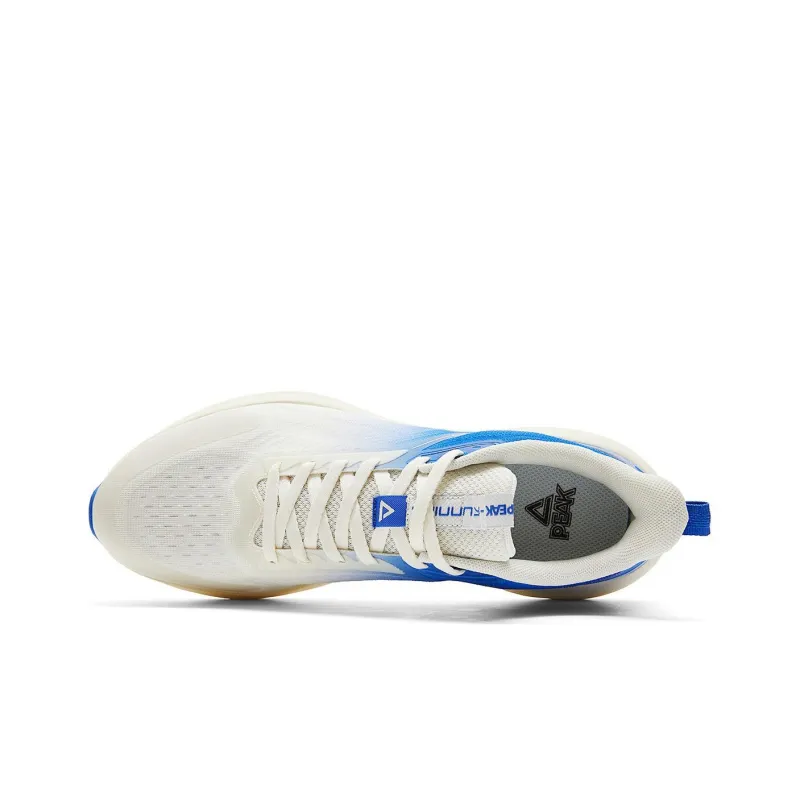 PEAK Cushioning Wear Resistant Rebound Low Top Casual Running Shoes Men's White Blue-2