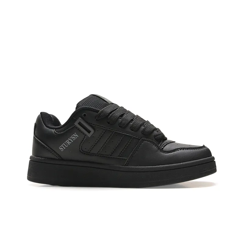 STUR YSN Wear resistant And Lightweight Low Top Skateboard Shoes Unisex Black-3