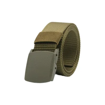 Mulinsen Automatic Buckle Outdoor Tactical Student Military Training Canvas Belt Unisex Width: 3.8CM