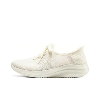 Skechers Cushioned Wear Resistant Breathable Low Top Casual Running Shoes Women's Yellow White