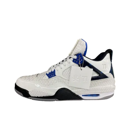 Jordan Air Jordan 4 Non slip Wear resistant Shock Absorption Low Top Vintage Basketball Shoes Unisex White