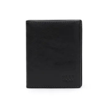 ELLE HOMME Top Grain Cow Leather Wallets Small Size Men's Black