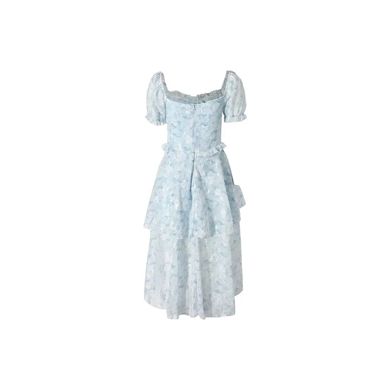 JOSR Short Sleeved Dresses Women's Blue-1