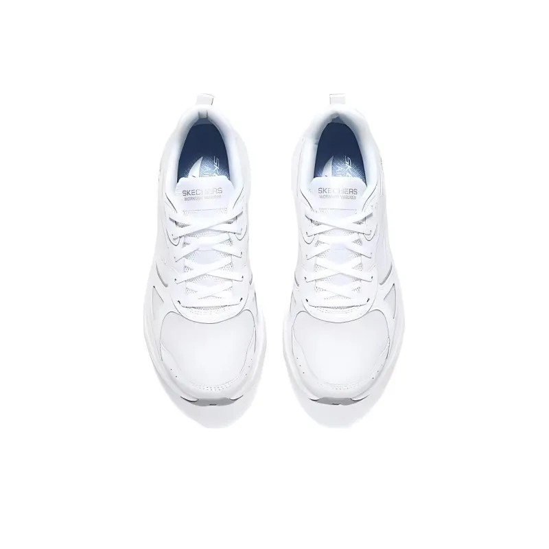Skechers Cushioning Wear Resistant Low Top Running Shoes Women's White Silver-2
