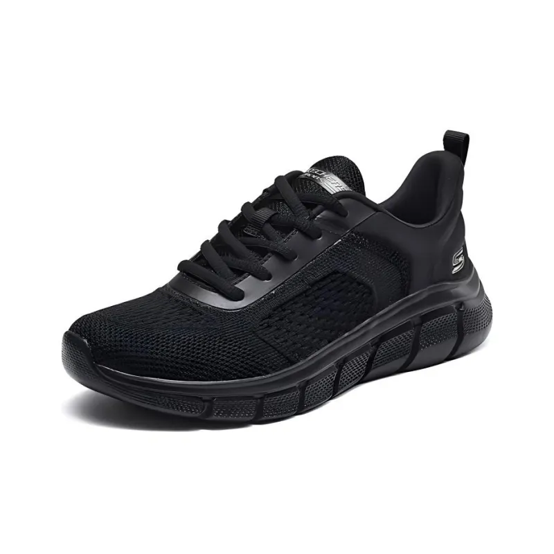 Skechers Breathable And Lightweight Low Top Running Shoes Women's Black-2