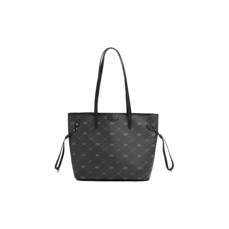 JONBAG PVC Shoulder Bag, Handbag Tubas Women's White & Nut Brown, Classic Black-1