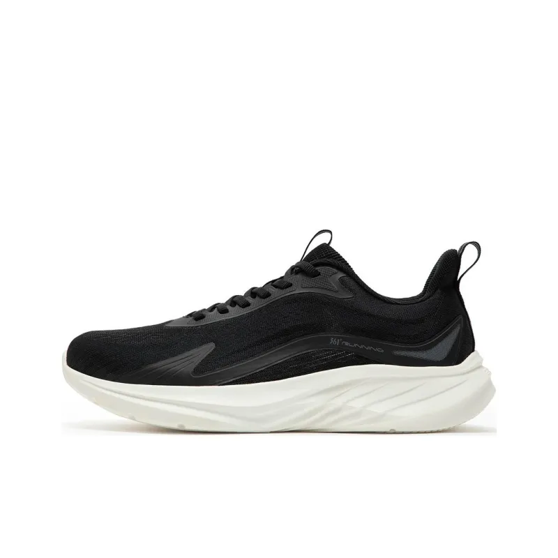 361° Anti Slip Wear Resistant Low Top Casual Running Shoes Men's Black White-0