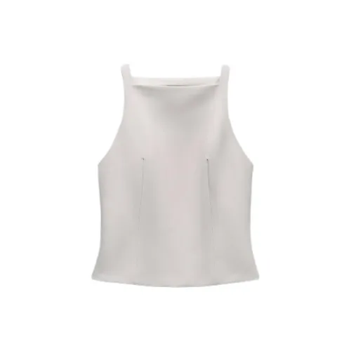 ZARA Tank Tops Women's Light Gray