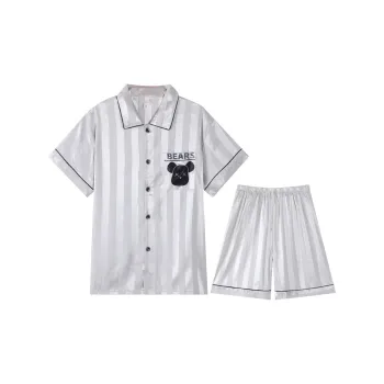 Qiao Ni Tong Pajama Set Men's Silver