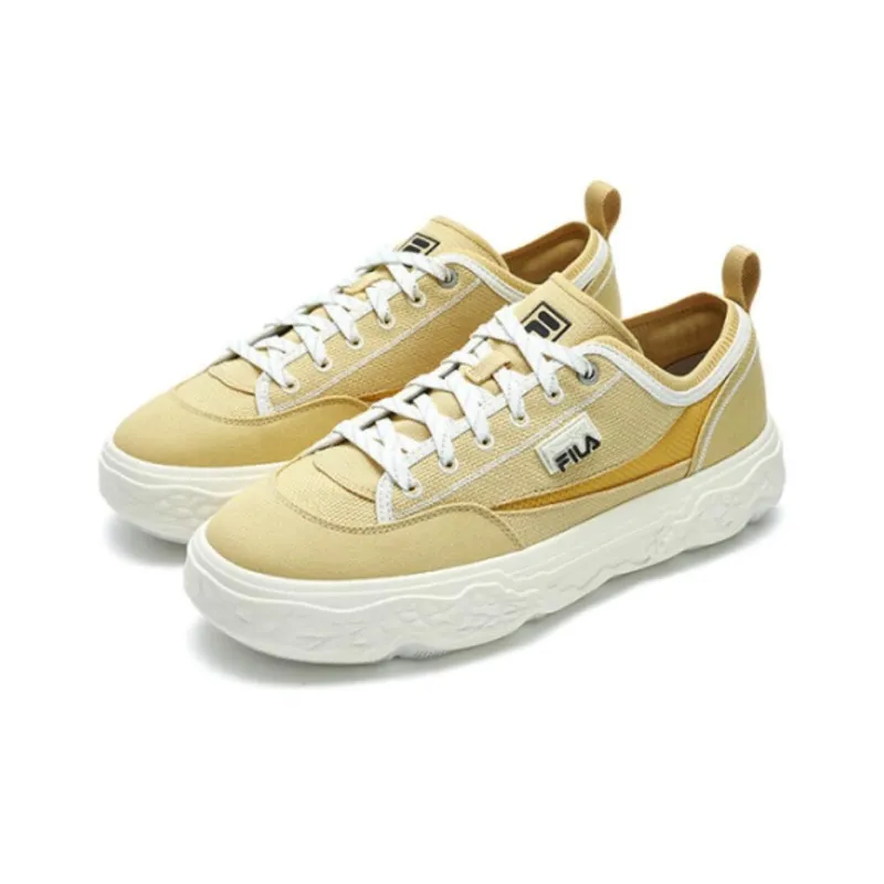 FILA ROCK Anti Slip Wear Resistant Low Top Canvas Shoes Men's Yellow-3