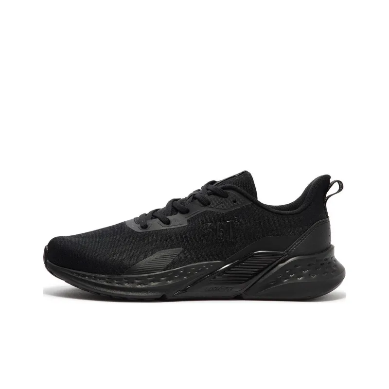 361° Cushioned Wear Resistant Breathable Lightweight Low Top Casual Running Shoes Men's Obsidian Black-0